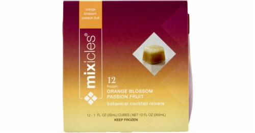 Mixicles® Orange Blossom Passion Fruit Botanical Frozen Cocktail Mixer Cubes Perspective: front