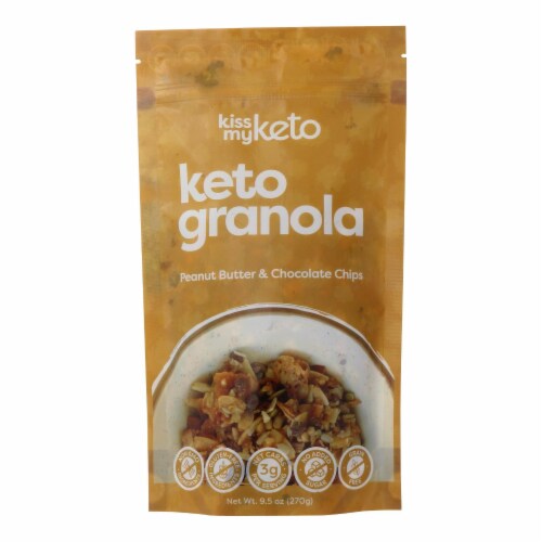 Kiss My Keto Peanut Butter & Chocolate Chip Keto Granola Perspective: front