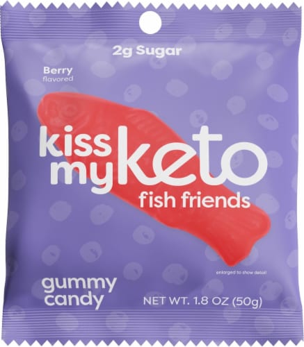 Kiss My Keto Berry Fish Friends Gummy Candy Perspective: front