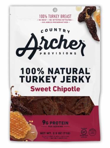 Country Archer Sweet Chipotle Turkey Jerky Perspective: front