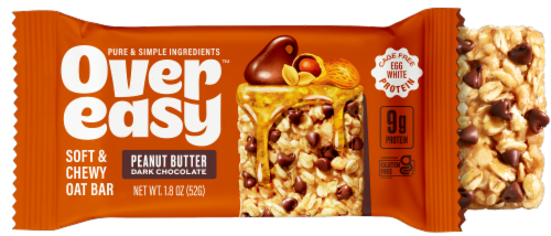 Over Easy™ Peanut Butter Dark Chocolate Soft & Chewy Oat Bar Perspective: front