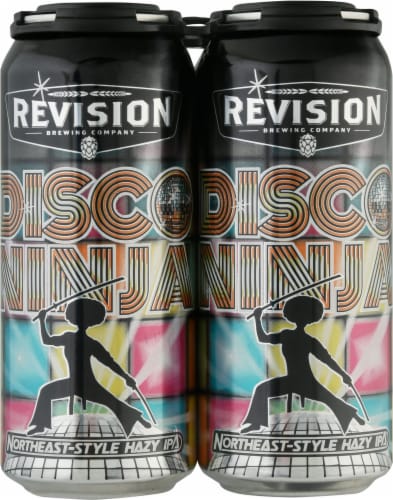 Revision Brewing Company Disco Ninja Northeast-Style Hazy IPA Perspective: front