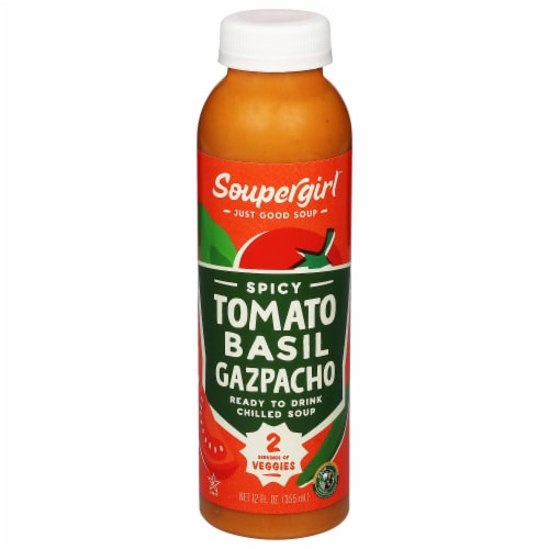 Soupergirl™ Spicy Tomato Basil Gazpacho Soup Perspective: front