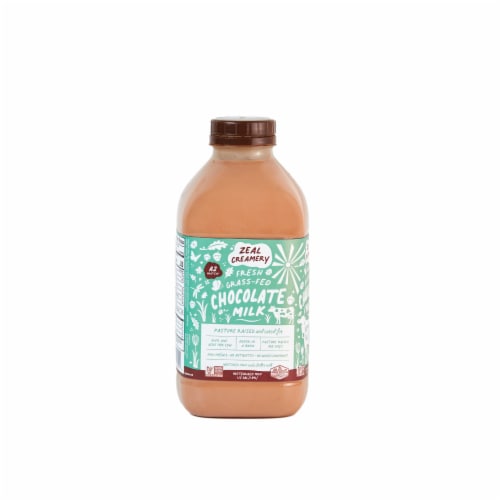 Zeal Creamery Grass Fed Pasture-Raised A2 100% Chocolate Milk Perspective: front