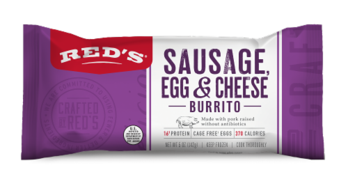 Red's® Sausage Egg & Cheese Frozen Breakfast Burrito Perspective: front