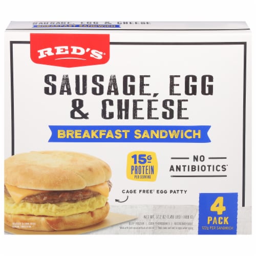 Red's Sausage Egg & Cheese Breakfast Sandwich Perspective: front