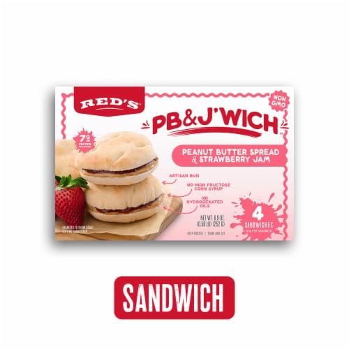 Red’s PB&J’Wich Peanut Butter & Strawberry Jam Frozen Perspective: front