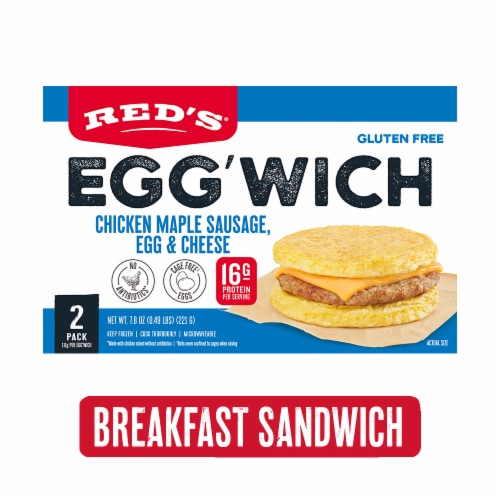Red's Egg'Wich Chicken Maple Sausage Frozen Breakfast Sandwich, 2 ct