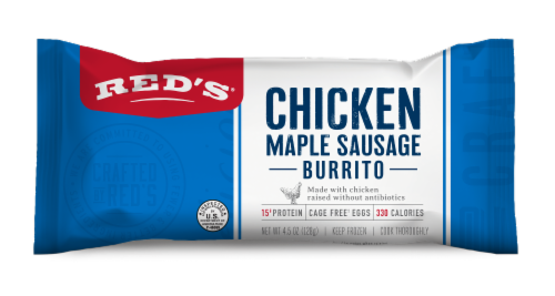 Red's® Chicken Maple Sausage Breakfast Burrito Perspective: front