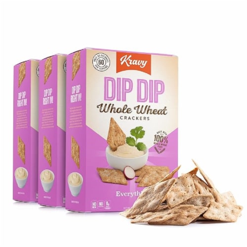 Kravy Foods Dip Dip Whole Wheat Crackers Perspective: front