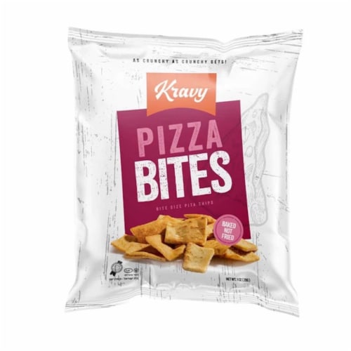 Kravy Foods Pita Chips Pizza Bites Perspective: front