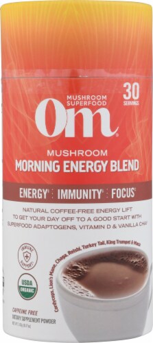 Om® Mushroom Organic Morning Energy Blend Powder Perspective: front