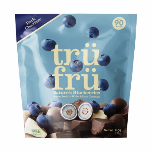 Tru Fru White & Dark Chocolate Frozen Blueberries Perspective: front