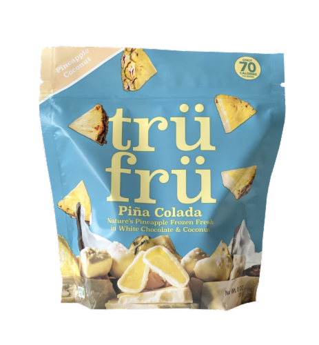 Tru Fru Pina Colada Pineapple Frozen Fresh in White Chocolate & Coconut Perspective: front