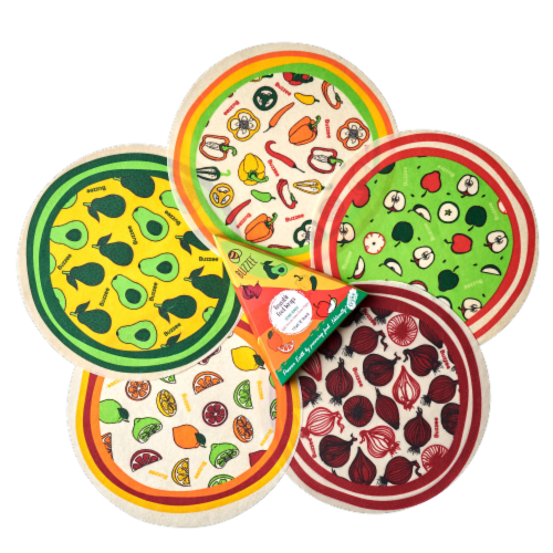 Buzzee® Round Resuable Food Wraps Bundle Perspective: front