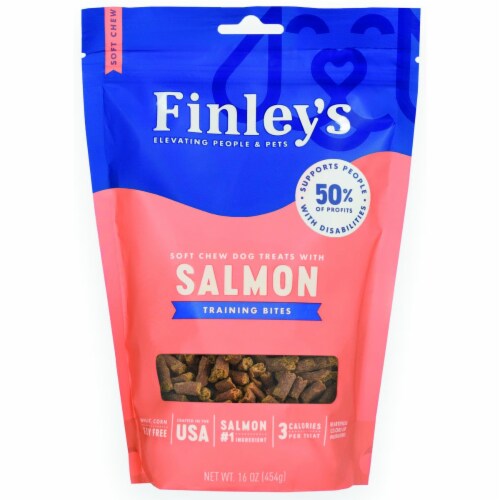 Finley's Soft Chew Salmon Dog Training Bites Perspective: front