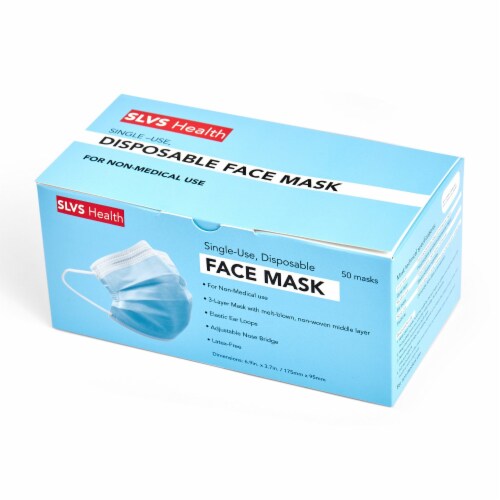 Disposable Face Mask Set 50pcs General Purpose Non-Medical 3-ply Perspective: front