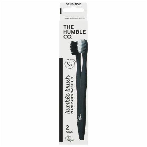 Humble Co Plant-Based Sensitive Toothbrush - White/Black Perspective: front