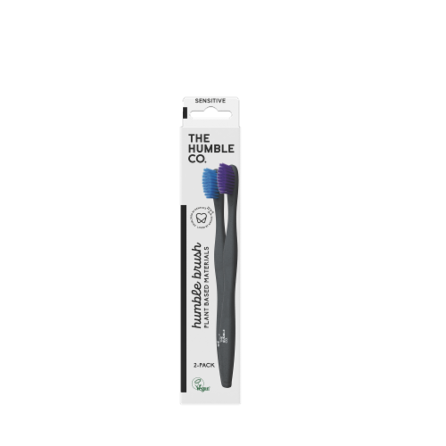 Humble Co. Plant-Based Sensitive Toothbrush - Blue/Purple Perspective: front