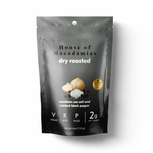House of Macadamia Namibian Sea Salt & Cracked Pepper Nuts Perspective: front