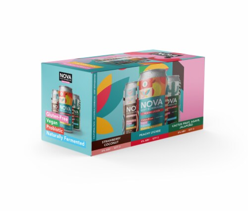 Nova Easy Alcoholic Kombucha California Variety Pack Perspective: front