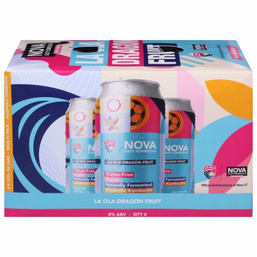 Nova La Ola Dragon Fruit Easy Kombucha Perspective: front