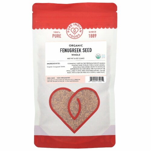 Pure Indian Foods Organic Fenugreek Seed Whole - 8 oz (226 g) Perspective: front