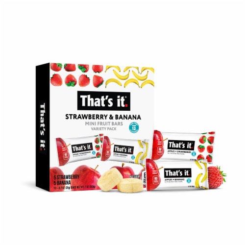 That's It Strawberry and Banana Mini Fruit Bars, 10 ct / 0.7 oz - Kroger