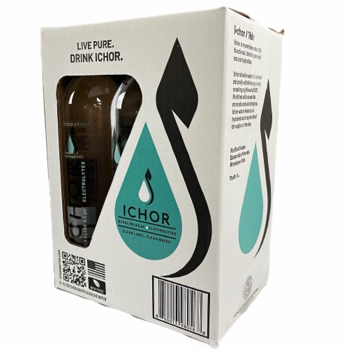 Ichor High Alkaline pH + Electrolytes All Natural Water Perspective: front