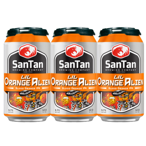 SanTan Brewing Co. Orange Alien Blood Orange IPA Craft Beer Perspective: front