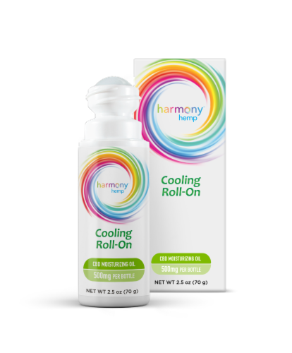 Harmony Hemp Cooling Roll-On CBD Moisturizing Oil Perspective: front