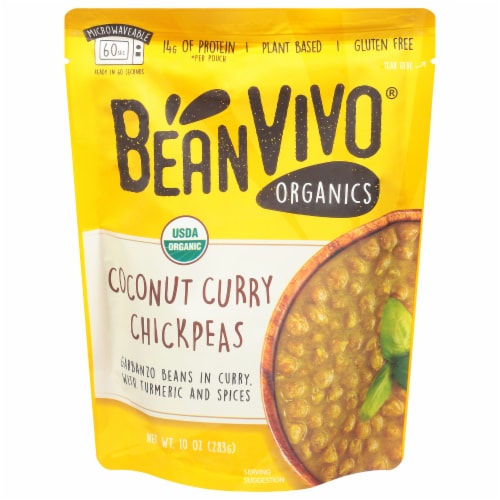 BeanVivo® Organics Coconut Curry Chickpeas Perspective: front