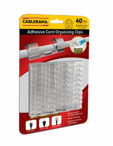 Cablerama Adhesive Cord Organizing Clips, 40 pk - Kroger