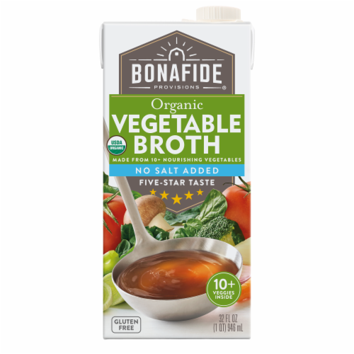 Bonafide Provisions® Organic No Salt Added Vegetable Broth Perspective: front