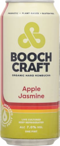 Boochcraft Apple Jasmine Organic Hard Kombucha Perspective: front
