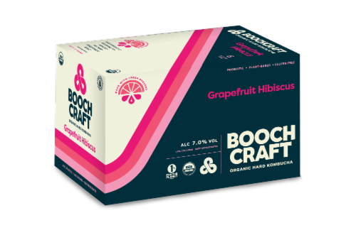 Boochcraft Grapefruit Hibiscus Kombucha Perspective: front