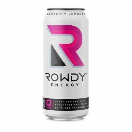 Rowdy Energy Sugar Free Strawberry Lemonade Energy Drink Perspective: front