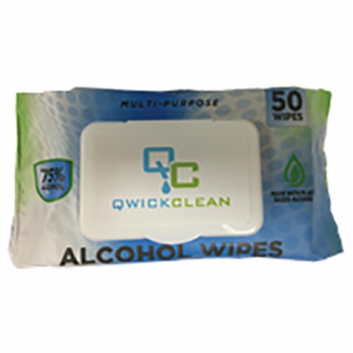 Battery Spot & Value Max QC-AW75-5550 Alcohol Wipes, White - 50 Count Perspective: front