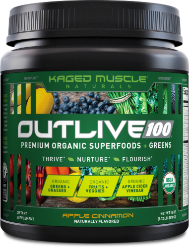 Kaged Muscle® Naturals Multivitamin Outlive Organic Superfoods Greens Apple  Cinnamon Supplements, 18 oz - Fry's Food Stores