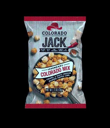 Colorado Jack® Legendary Colorado Mix Caramel & White Cheddar Jalapeno Popped Corn Perspective: front