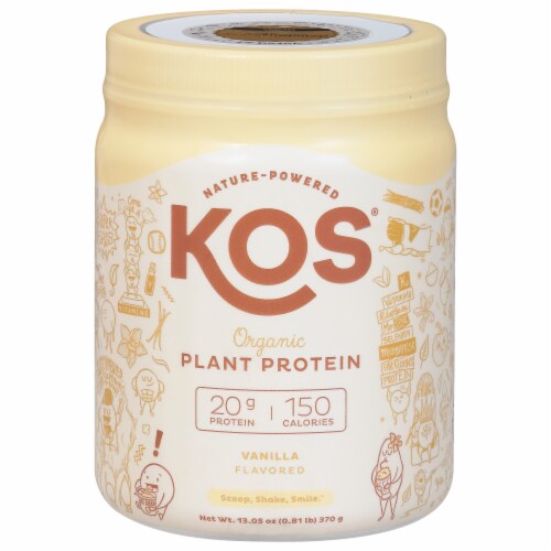 KOS Organic Vanilla Plant Protein Powder Perspective: front