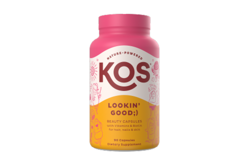 KOS Lookin' Good Hair Nail and Skin Support Capsules Perspective: front