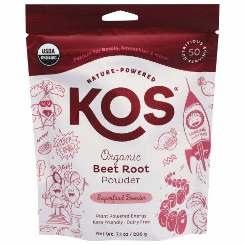KOS® Organic Beef Root Powder Superfood Booster Perspective: front