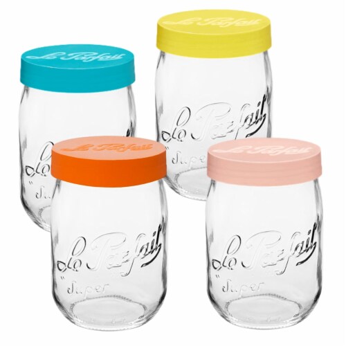 Le Parfait Screw Top Jars – Large French Glass Jars For Pantry Storage  Preserving Bulk Goods, 4 pk MIX / 32 fl oz - QFC