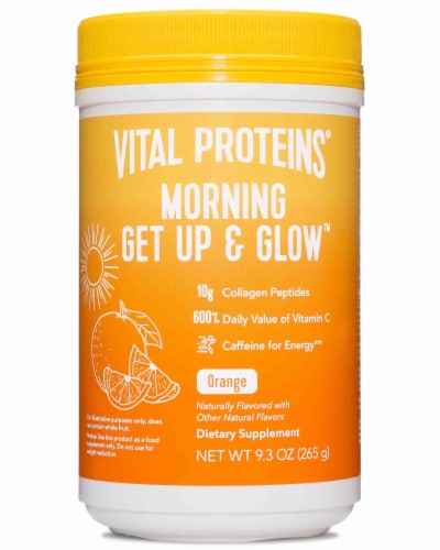 Vital Proteins Morning Get Up & Glow Orange Flavored Dietary Supplement Perspective: front