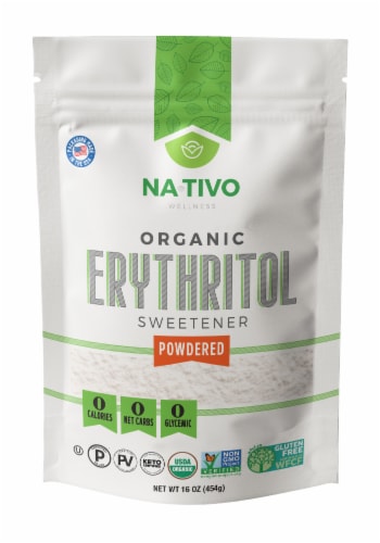 Nativo Organic Erythritol Powder Sweetener Perspective: front