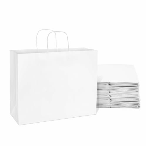 Prime Line Packaging White Paper Shopping Bags with Handles Retail