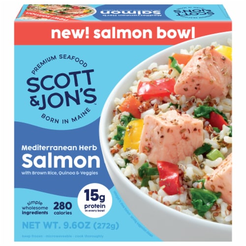 Scott & Jon's™ Mediterranean Herb Salmon & Rice Bowl Perspective: front