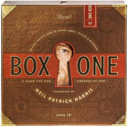 theory11 Box ONE Board Game by Neil Patrick Harris Perspective: front