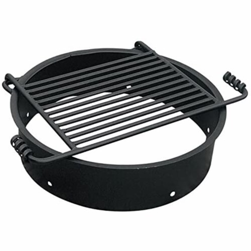 Pilot Rock 24 Inch Steel Ground Fire Pit Ring and Metal Cooking Grate Black 1 Piece Smith s Food and Drug